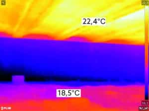 groot warmtelek bij vloerverwarming.