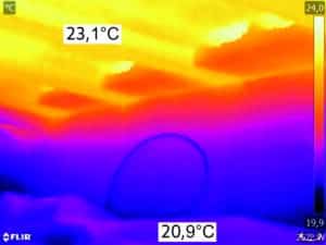 groot warmtelek bij vloerverwarming.